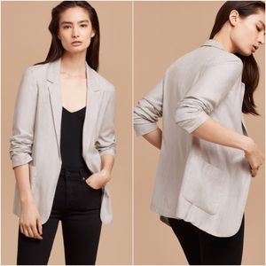 Aritzia Talula Grey Linen Kent Blazer Sz 6